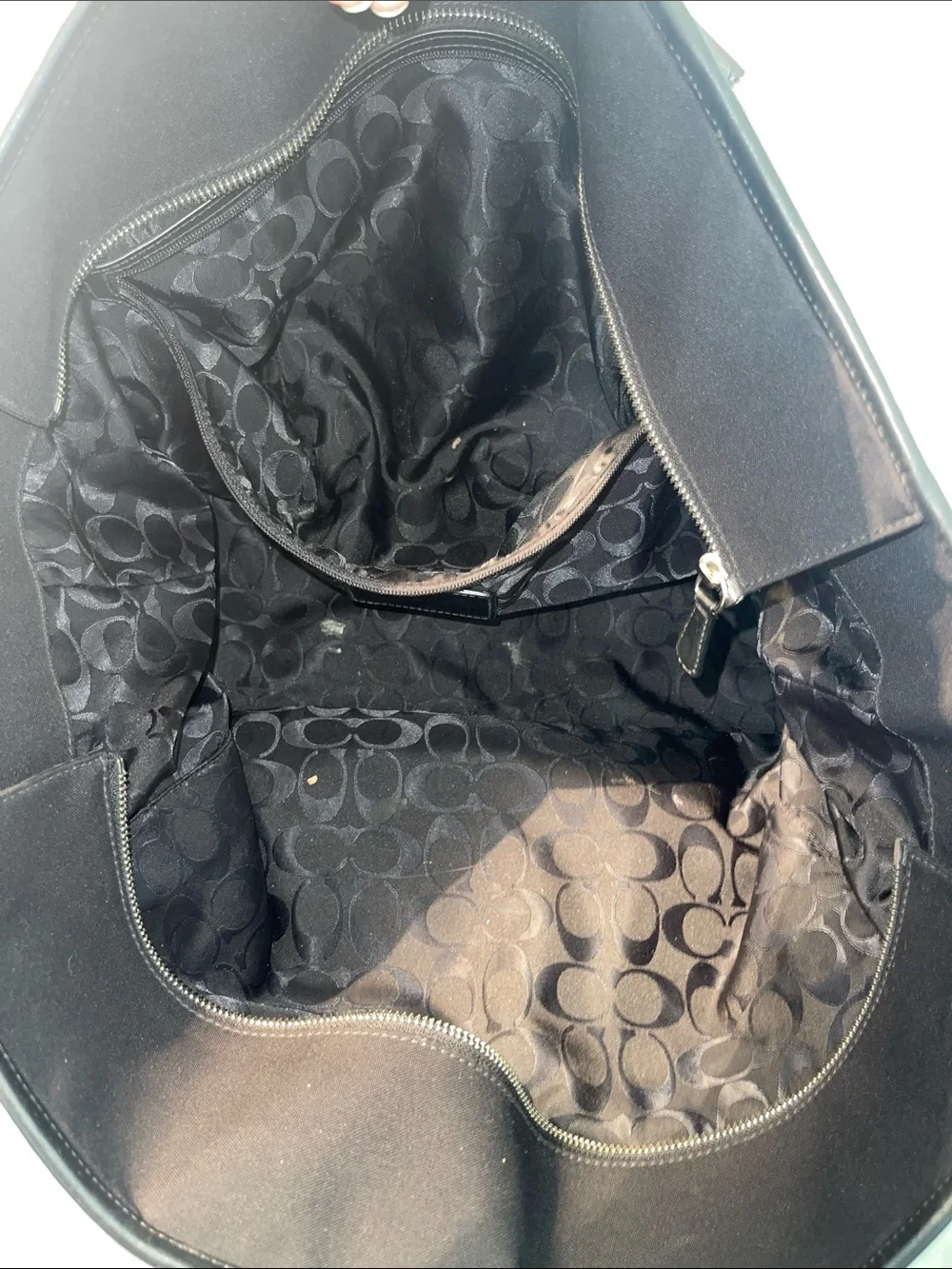 Coach Large Black Nylon & Leather Travel Tote #F77002